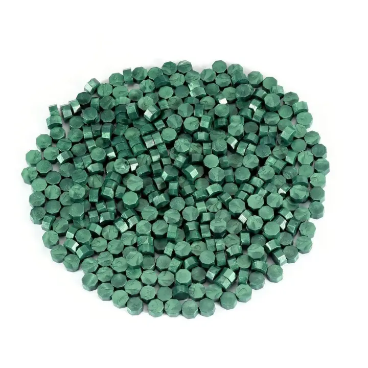 Cuentas de cera de sellado, Kit de sello de cera verde para sello de cera y letras, 200 piezas - 1