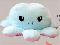 Flip Octopus Doll Large Double-sided Flip Mood Face Changing Doll Angry Decompression Plush Toy Birthday Gift Pink To Light Blue! Diameter 90cm (inse - details 0