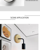 Lámpara De Pared Nórdica En Madera E27 Retro Para Iluminación Interior De Dormitorio Y Sala De Estar Decoración De Hogar LED - details 5