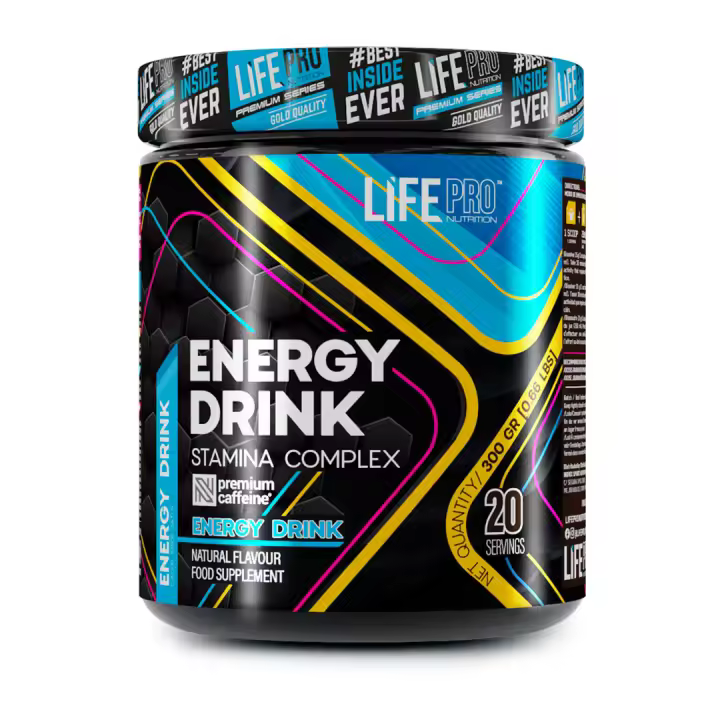 LIFE PRO NUTRITION STAMINA ENERGY DRINK 300G - Bebida Energética en Polvo - Aumenta la Concentración y el Foco Mental - 1