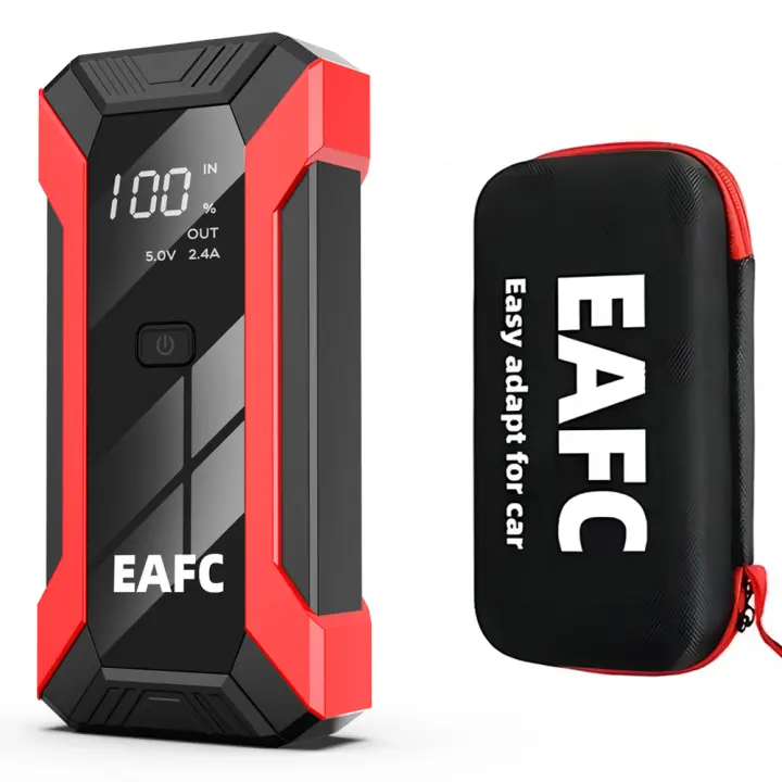 Arrancador de batería de coche de 2000 A, cargador rápido, banco de energía para arranque de emergencia de 12 V con luz LED con bolsa de almacenamiento - 1