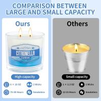 210 Hours Citronella Candles Outdoor, Citronella Candle Set 6 Pack, 100% Soy Wax Candle, Citronella Candles Outdoor, Candles for Balcony, Patio, Garden, Camping, Summer Gift - details 5