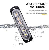 Luz De Estroboscopio LED Para Coche Con 6LED Luz De Emergencia Advertencia Para Camión Color Blanco 12V 24V Material Aleación De Aluminio+Lente PC - details 7