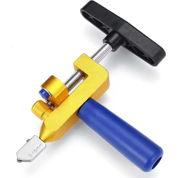 Cortador de Vidrio 2 en 1: cortador de bolas de Vidrio con Rueda Máquina de Corte Manual para abridor de bolas de Vidrio y Cerámica (dorado) - 1