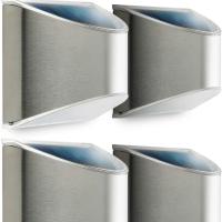 PORCHEDDU Paquete de 4 Luces Solares de pared para Exterior, impermeable, para Terraza, Valla, Escalera, Jardín, patio, barandilla, LED Blanco Cálido - details 17