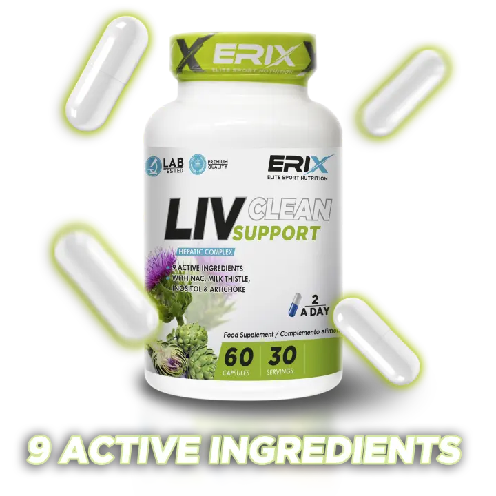 ERIX NUTRICION | LIV CLEAN SUPPORT 60 CAPS | Depurativo | Desintoxicante | Con Colina y Vitamina B - 1