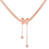 Collar De Cadena De Serpiente De Acero Inoxidable Mate Con Mariposa De Acero Titanio Para Mujer Joyería De Fiesta Statement - details 5