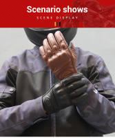 Guantes De Motocicleta De Cuero Genuino Para Hombres Invierno Moto Guantes De Verano Cuero Oveja Táctil Protección De Codo - details 8