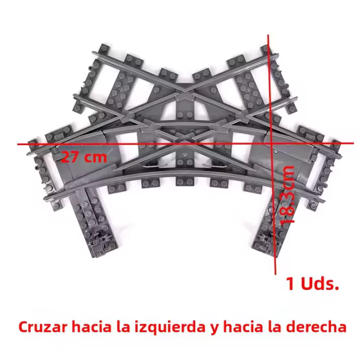 MOC City Juego De Construcción DIY Con Cruce De Ferrocarril Riel Recto Y Curvo Flexible Bloques De Construcción Creativos Para Adultos Y Niños - 1