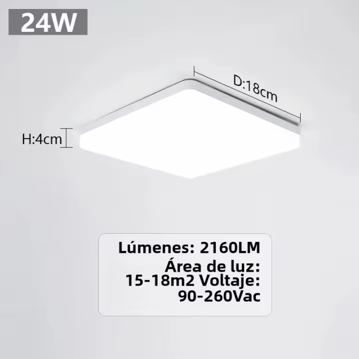 Lámpara De Techo LED Cuadrada Moderna Y Sencilla 24W 36W 48W 90-260V Ahorro De Energía Para Iluminación De Habitación Y Hogar - 1