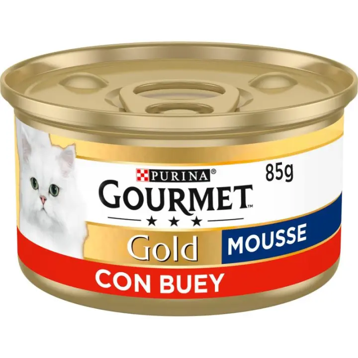 Gourmet Gold Mousse Lata de Buey para Gatos - 24 unidades x 85gr - 1