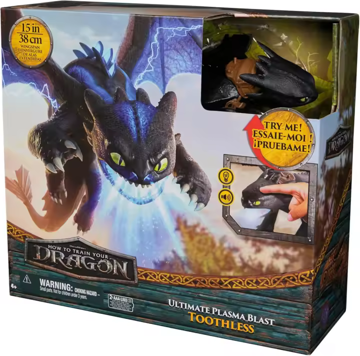 How to Train Your Dragon, Ultimate Plasma Blast Toothless, Figura de acción de alas de 25 Pulgadas con Luces y Sonidos, Juguetes para niños a Partir de 4 años (Spin Master 6072541) - 1