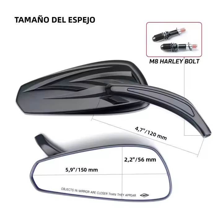 Espejos Retrovisores Traseros Para Motocicleta De Alta Calidad En Aluminio Para Harley Davidson Sportster Iron 883 Street Glide Para Conducción - 1