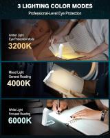 Lámpara de lectura, luz de libro para leer en la cama, luz de lectura recargable con 2 modos de sincronización, 3 modos de color y 5 niveles de brillo regulables, adecuada para niños, lectores nocturnos - details 2