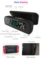 Sistema De Monitoreo De Presión De Neumáticos Para Coche TPMS Solar Potencia 360 Alarmas De Seguridad Automáticas Sensores De Presión De Neumáticos - details 13