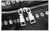 Mochila De Cuero Genuino Para Mujer Lujo Con Hebilla Multifuncional Bolso De Hombro Retro Para Viaje Y Escuela Moda Para Niña Adolescente Negro - details 20