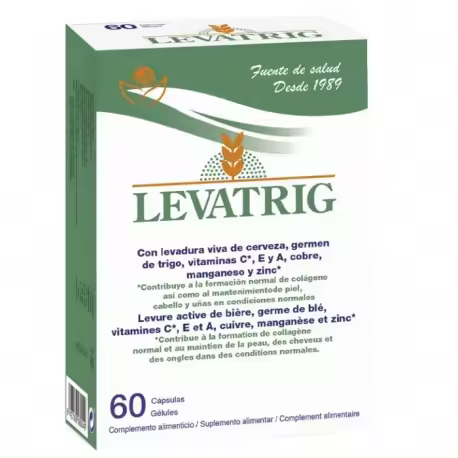 Bioserum Levatrig 60 Cápsulas - Complemento Alimenticio con Levadura de Cerveza y Vitaminas para Bienestar y Salud - 1