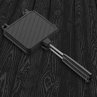 Sartén De Doble Cara Antiadherente Para Hacer Sandwiches a La Parrilla Resistentes Al Calor Con Mano Para Camping Y BBQ Al Aire Libre - details 1