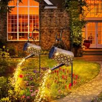 BIT Lámparas Regadera solar con luces, decoración solar para jardín al aire libre, impermeable, linterna colgante grande, luces de paisaje, decoraciones exteriores para despejar el patio, porche, camino, jardinería, regalo, 1 paquete - details 1