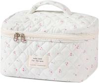 Neceser de Maquillaje de Viaje Bolsa de Cosméticos Grande de Algodón para Mujeres Niños Bolsa de Asiento Cubs Cerezas Floral with Cremallera Blanco - details 0
