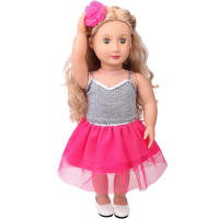 Muñeca De 18 Pulgadas Vestido De Moda Magenta Con Halter Para Niñas Ropa De Ours & Generation Juguetes Para Niños Regalo De Muñecas Bebés 43 Cm Con Falda - details 3