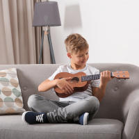 HOMCOM Ukelele 21 Pulgada Ukelele Soprano de Iniciación para Principiantes Ukelele Concierto Hawaiian Cuerdas Aquila de Nylon Material Madera 53x17,5x6,2 cm - details 1