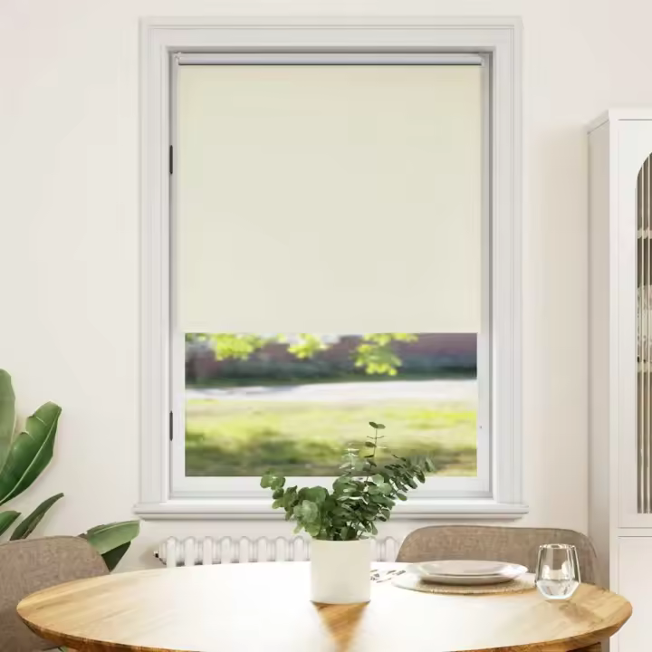 vidaXL Persiana opaca enrollable 120x175 cm color en color Café/Blanco crudo/Rojo | protección solar decorativa para ventanas hogar oficina dormitorio fácil de instalar - 1