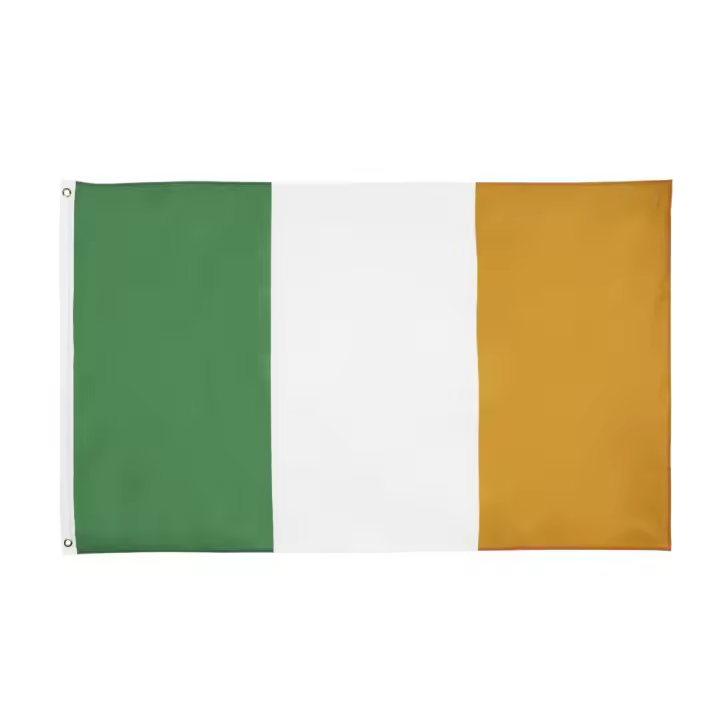Bandeira De Irlanda Verde Blanco Y Naranja 90x150cm De FLAGHUB Para Decoración Material De Poliéster Estilo Colgante - 1