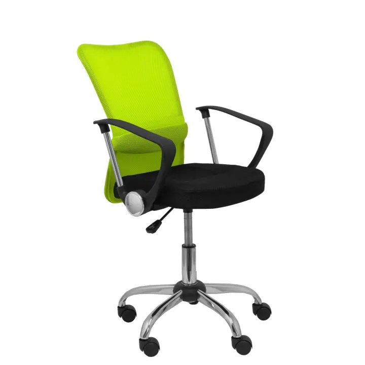 Silla De Oficina Cardenete Respaldo Malla Verde Asiento Negro - 1