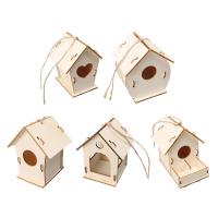 Caja De Pájaros De Madera Miniatura Para Exterior Casa Colgante Para Pájaros DIY Pintura Decoración De Jardín Cova Para Papagayo - details 6