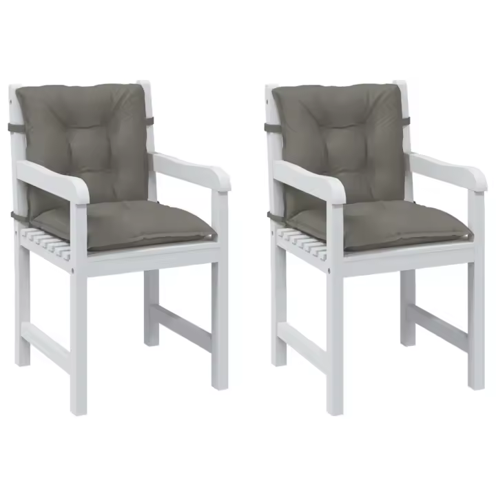 vidaXL Cojines para silla respaldo bajo 2 ud tela gris oscuro melange - 1