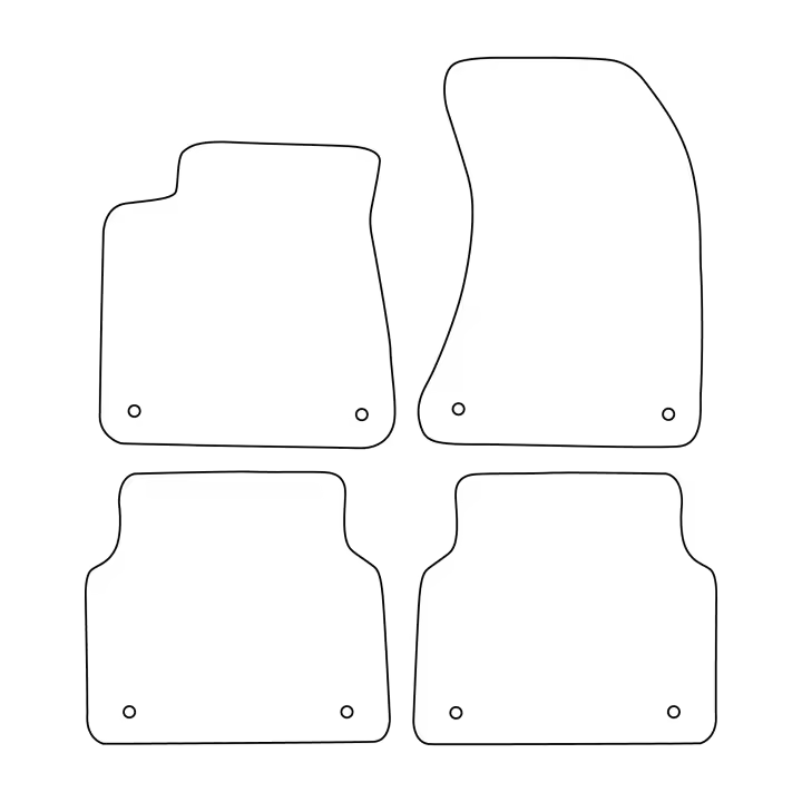 Juego de alfombrillas de terciopelo para Audi A8 D4 W12 Short 2009-2017 - acabado azul - 1