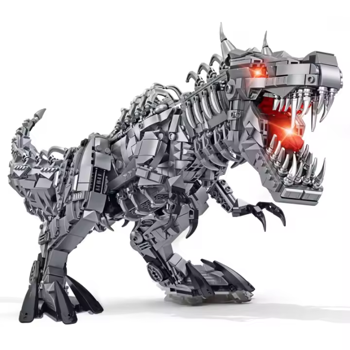 Bloque de construcción para niños: Dinosaurio mecánico con luz, divertido y educativo,2065pcs - 1