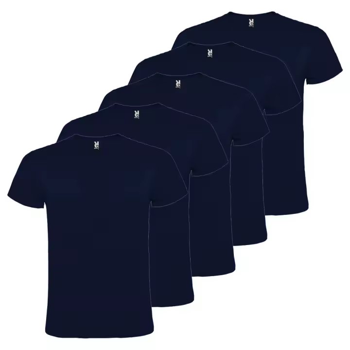 Pack 5 Camisetas Roly Básicas de Algodón, Unisex, 150g/m2, Cuello Redondo y Manga Corta Tubular - 1
