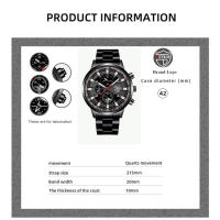 Reloj De Pulsera Para Hombre DEYROS 4 Piezas Estilo Deportivo Sencillo Moda Casual Regalo Ideal Para Padre Material De Acero Inoxidable Resistente Al Agua - details 3