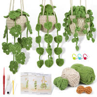 Kit De Inicio Para Crochet De Hoja En Macramé Para Principiantes Con Yarn De Algodón Set De Decoración De Plantas En Maceta - details 5