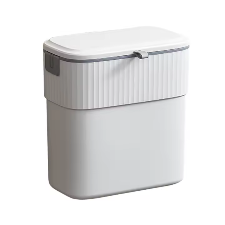 Cubo de basura Colgante de 1,8 galones con tapa, Cubo de basura de Puerta montado en la comparación para 7 litros de armarario de Cocina, Cubo de basura Pequeño Debajo del fregadero para Armario, Baño - 1