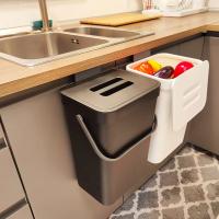 Pequeño Cenicero De Plástico Con Tapa Colgante Para Cocina Y Baño Recipiente De Basura Para Alimentos Montable Debajo Del Grifo - details 4