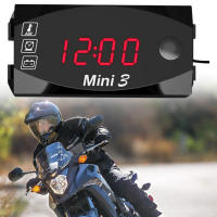 Reloj De Motocicleta 12V Impermeable 3 En 1 Con Termómetro Voltímetro Y Pantalla Digital Universal Para Moto Accesorios De Motocicleta - details 5