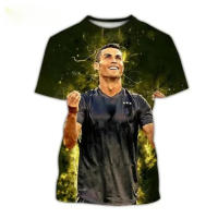 Camiseta De Verano 3D De Fútbol Estrella Cristiano Ronaldo Para Hombre Oversized Camiseta Nueva Cuello En V Manga Corta Tops Transpirable - details 4