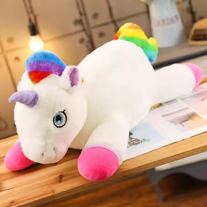 Muñeco De Peluche Unicornio Arcoíris Tamaño Gigante Suave Y Suave Regalo De Navidad Para Niños Y Niñas Animal De Peluche Unicornio De Algodón PP - 1