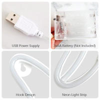 Luces LED Neón USB De Banano Para Decoración De Pared En Habitaciones Bodas Cumpleaños Juego Cuarto Con Alimentación USB Y Batería - details 1
