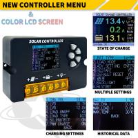 Controlador De Carga Solar PWM POWLSOJX 12V/24V Con Pantalla LCD Color Soporte Multibatería Voltaje Ajustable 10A/20A/30A - details 3