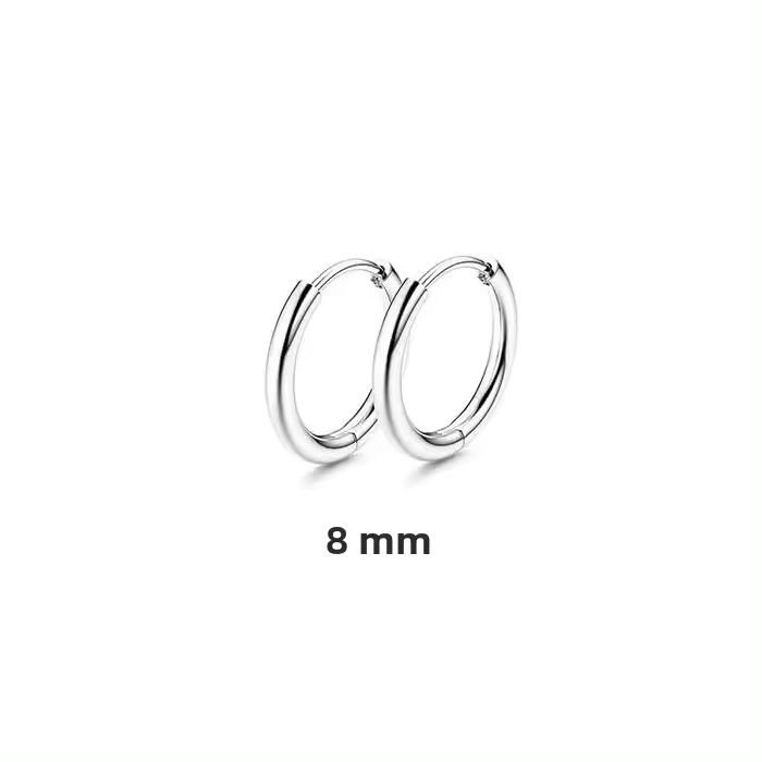 Pendientes De Anillo Planos Hipoalergénicos Para Oídos Sensibles Para Hombres Y Mujeres Con CZ Ajuste De Cartílago Acero Inoxidable 18G Set - 1