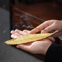 Encendedor De Incienso Leaf Con Catcher De Cenizas Soporte Para Incienso De Madera Para Mesas Sala De Meditación Yoga Hogar Oficina - details 2