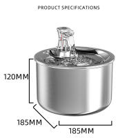 Dispensador de agua automático para gatos y perros, fuente de agua corriente con Sensor de filtro de 4 capas, bebedero de acero inoxidable para mascotas - details 9