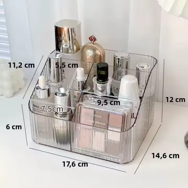 Nueva Organizador De Maquillaje Grande Con 3 Slots Vintage Estilo Rayado Porta Cepillos Para Decoración De Vestíbulo Y Escritorio - 1