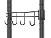 ORION91 Burro Perchero Doble Ropa Ruedas Profesional Estantes Ajustables en Altura 205 x 60 x 42 cm Negro - SpazioLuzio - details 3
