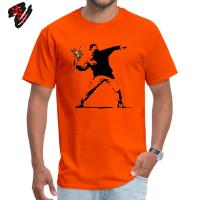 Camiseta Hombre Banksy Flower Thrower 100% Algodón Casual Estilo Rebelde Arte De Calle Talla Grande Camiseta Graphic Transpirable Ligera Secado Rápido - details 15