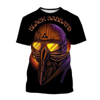 Camiseta Estampada De Black Sabbath Estilo Hip Hop Para Hombres Y Mujeres Moda Verano O Collar Y2K Top Casual Corta - details 4